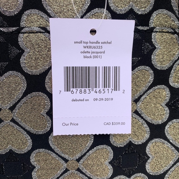 NWT KATE SPADE ODETTE JACQUARD SMALL TOP SATCHEL - Picture 5 of 7